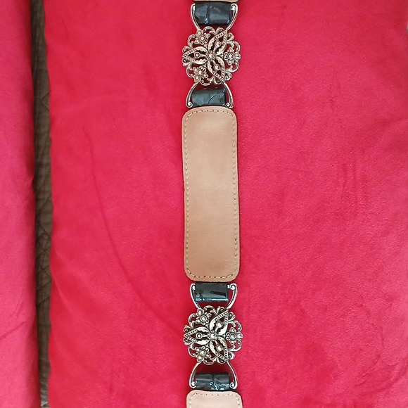 Brighton Black and Silver Leather Belt Classic Design - Picture 6 of 10